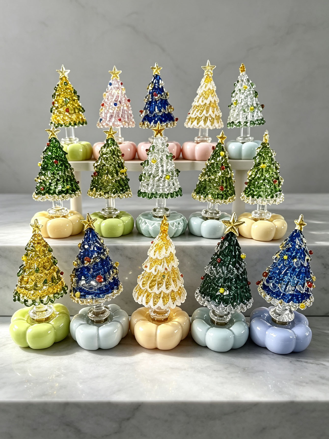 Office Furniture Brand - 1 handmade glass Christmas tree ornament,