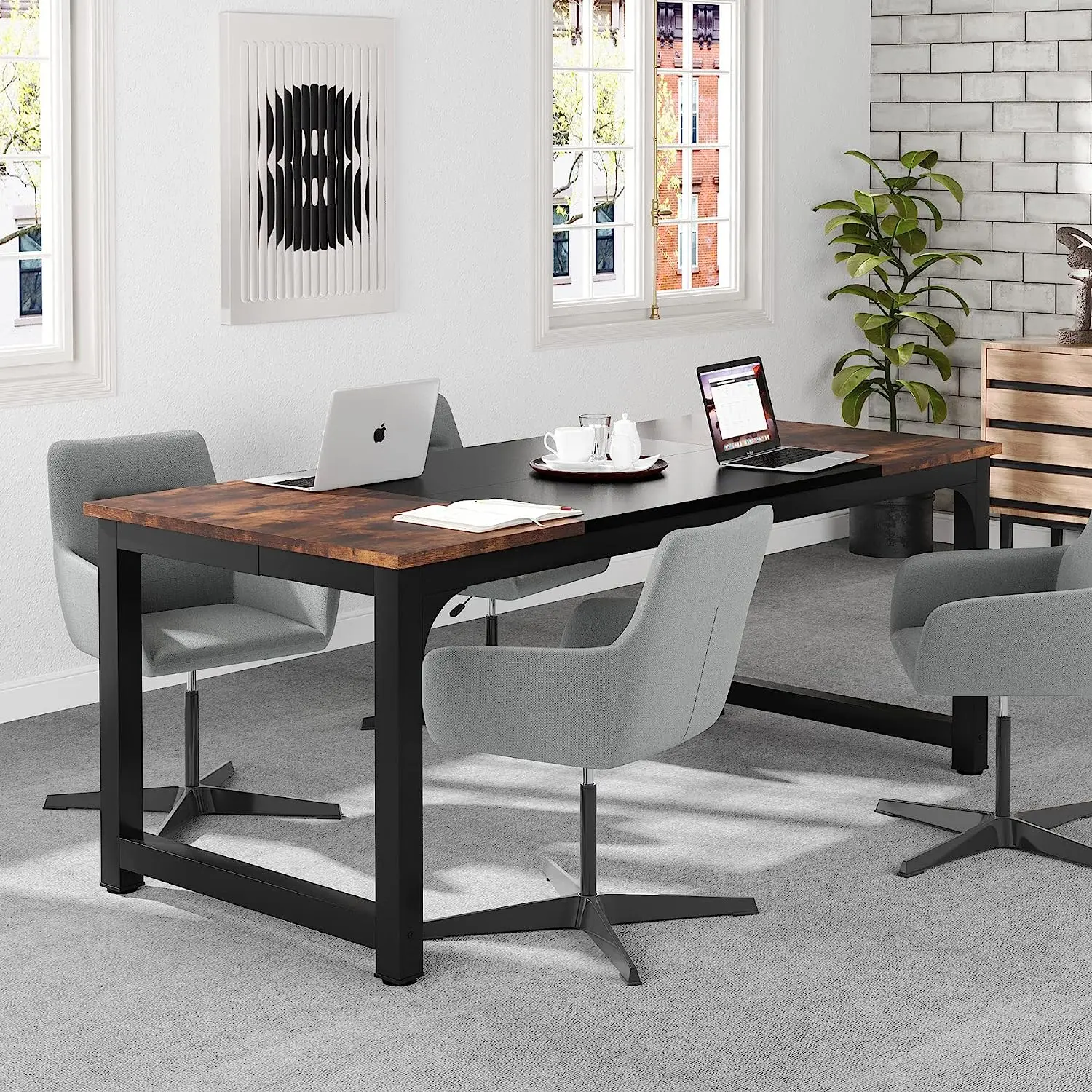Tribesigns Modern Computer Des - Office X Furniture ulasan dan harga