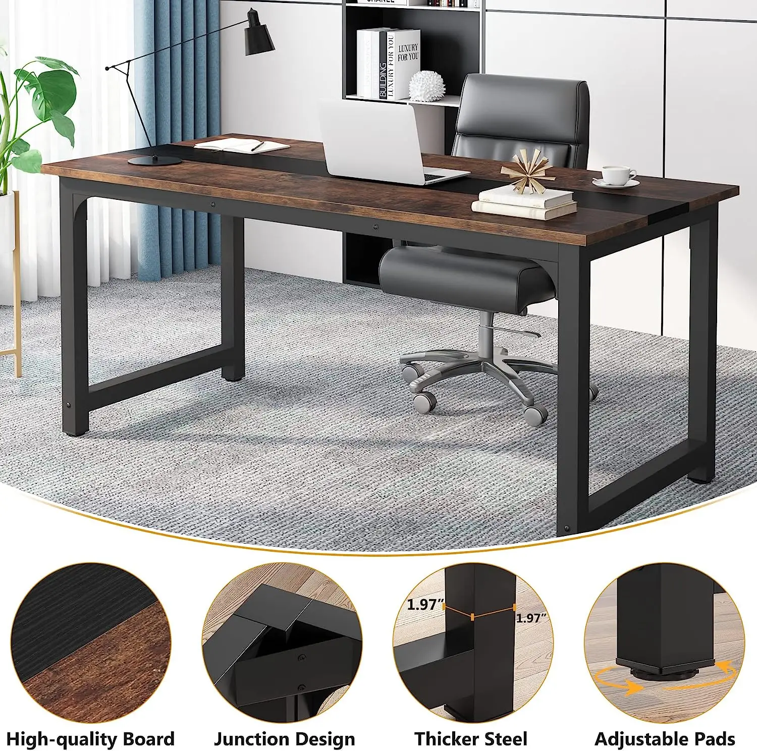 Tribesigns Modern Computer Des - Office X Furniture ulasan dan harga