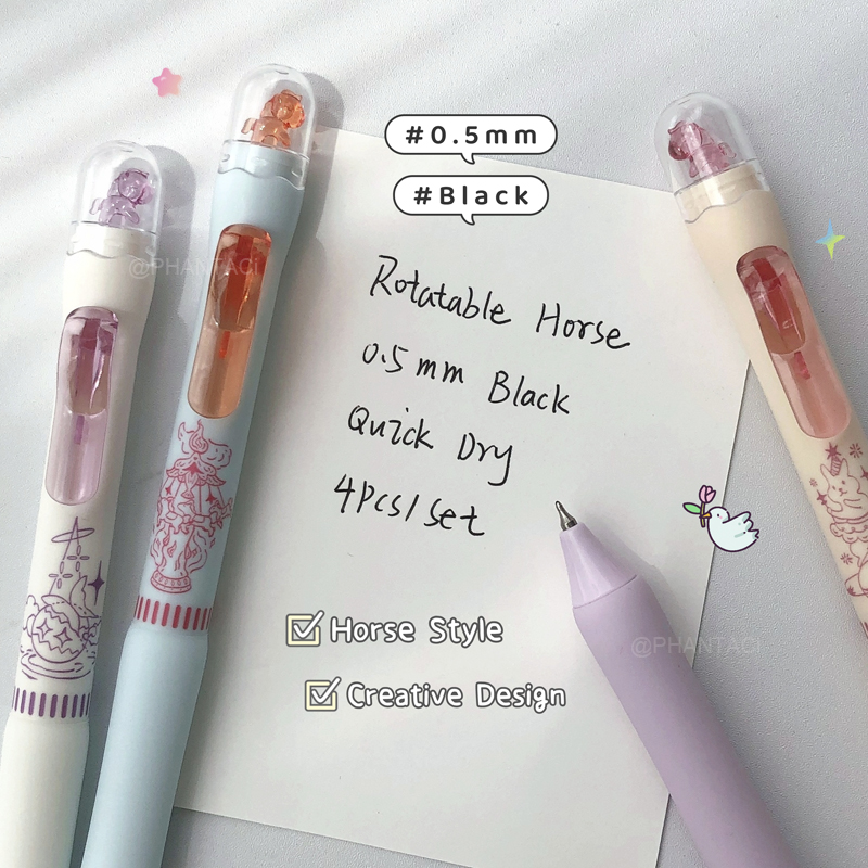 4PCS Carousel Style Gel Pen Cr - Pentel Pen Energel ulasan dan harga